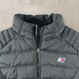 Tommy Hilfiger Sport Puffer Vest Women’s Medium Black Full Zip Classic Y2K